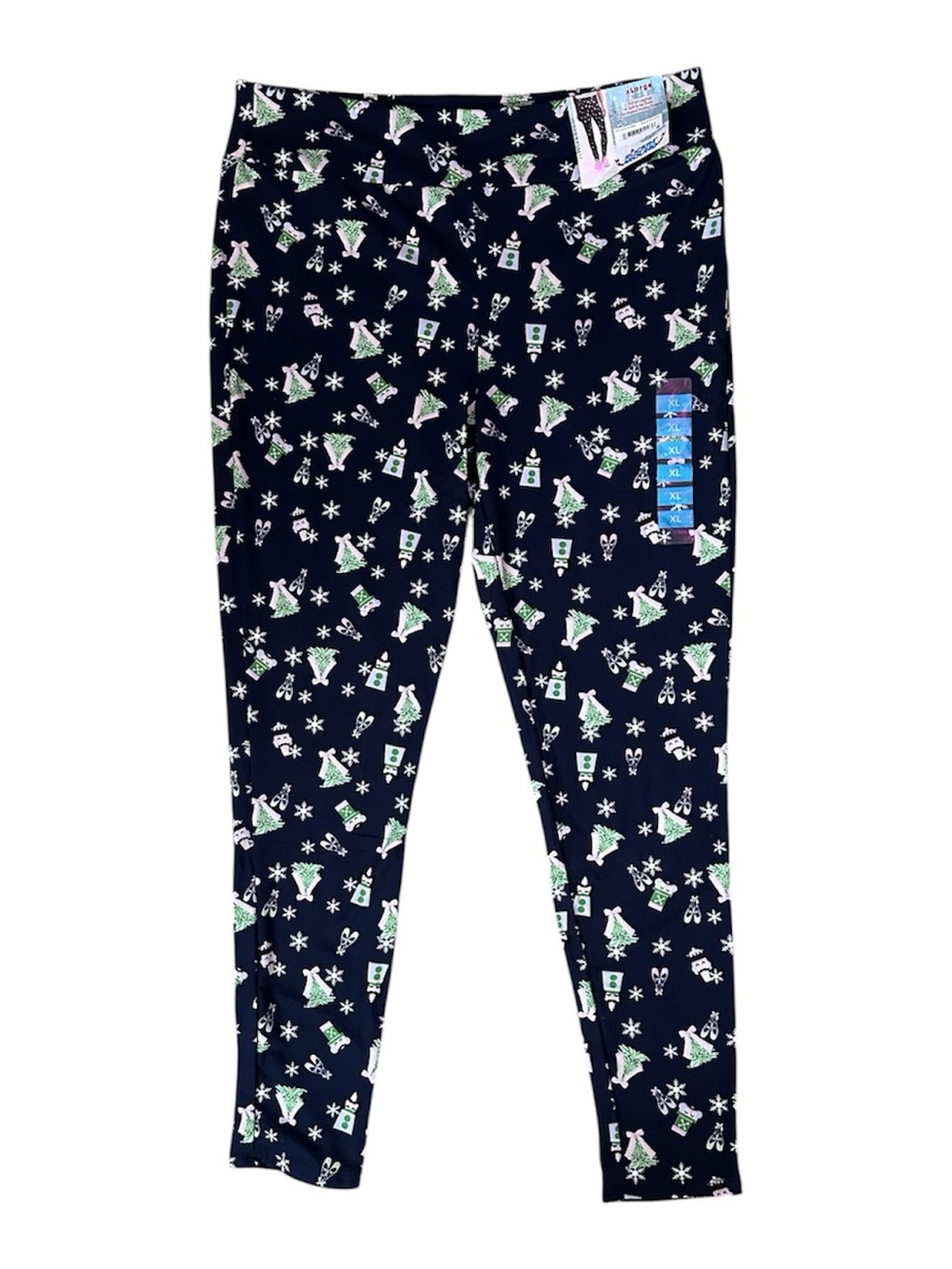 Rockin Around Navy Nutcracker Tree Holiday Leggings Size XL